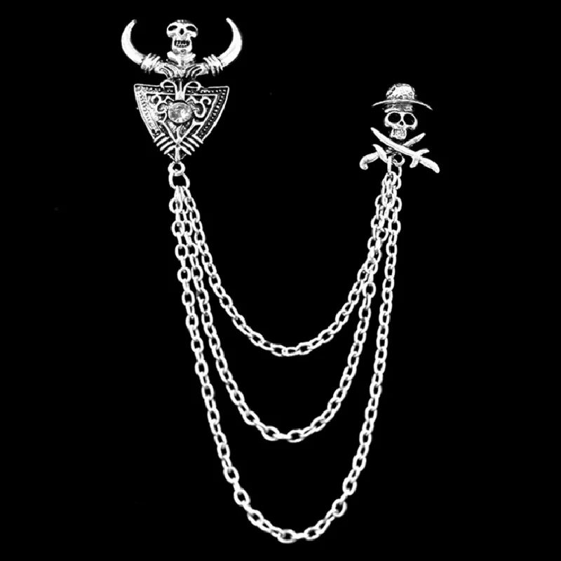 Просто Прибытие Мужчины Скелет Хэллоуин Длинные Брошь и Pin-код Ковбой Броши