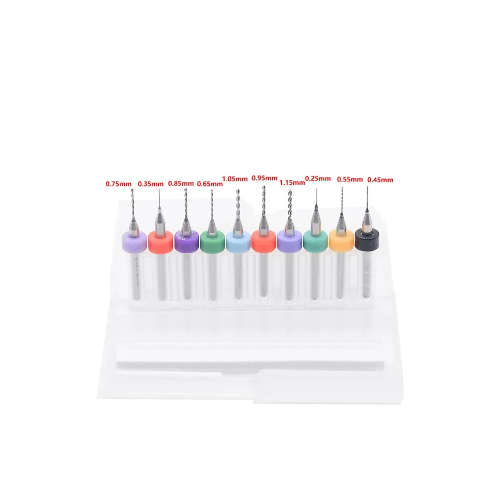 10pcs/lot Hard Alloy PCB Print Circuit Board Carbide Micro Drill Bits Tool 0.3-1.2mm set for 0.1mm-3.0mm SMT CNC | Инструменты