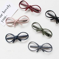 new lovely bowknot female barrettes leather hairpin cute hair clips headband for women girls headwear hair accessories