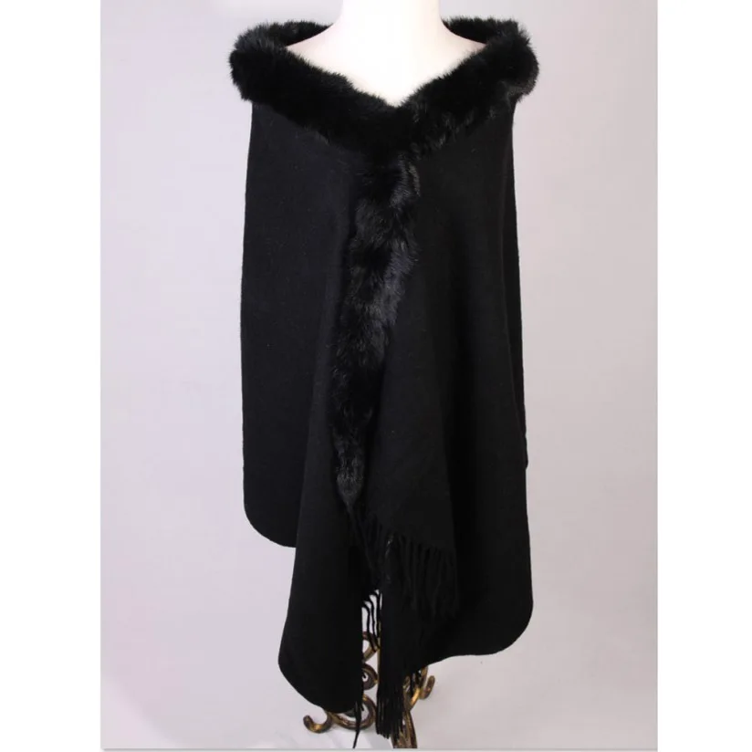 Зимний черный китайский женский 100% шерстяной пашмины толстый теплый длинный