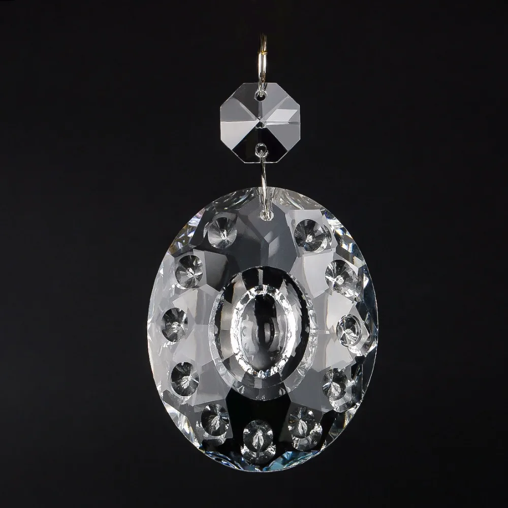 H & D 50 мм 5 шт. овальное стекло K9 хрустальные призмы Suncatcher подвески люстры запчасти