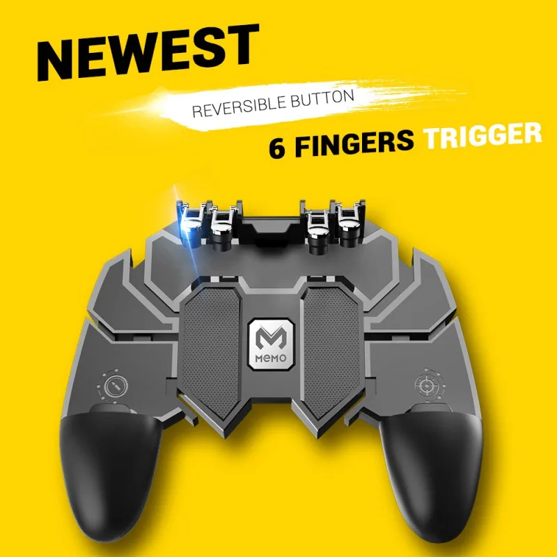 Шесть пальцев все-в-одном PUBG мобильный игровой контроллер бесплатная Кнопка Fire Key
