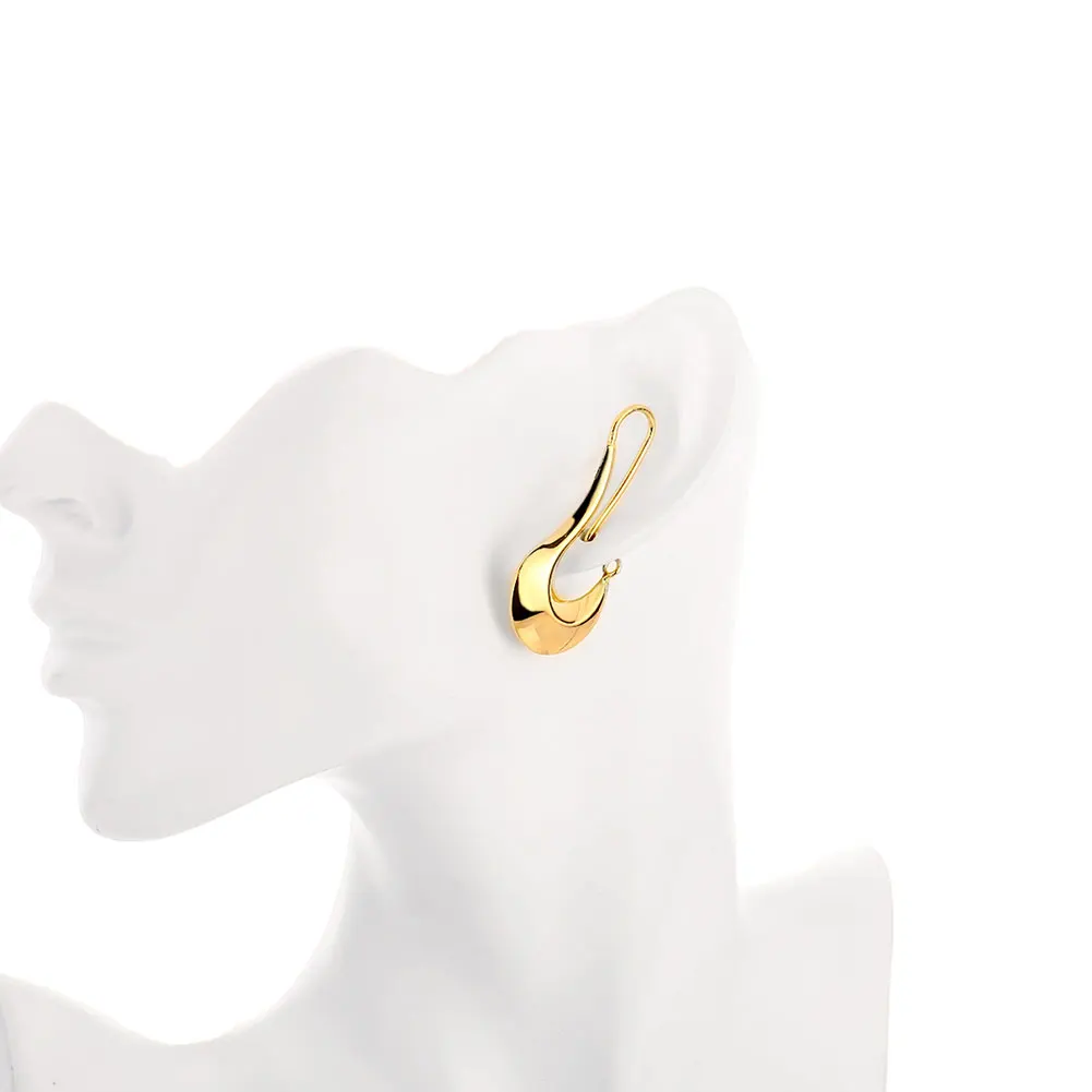 Золото Цвет 44 мм x 22 модные Queen Jewelry aros Крутить Обруч Серьги Кольца