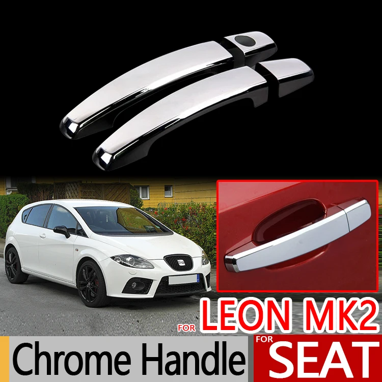 Для Seat Leon MK2 2005-2012 1P хромированные дверные ручки крышки автомобильные аксессуары наклейки стайлинга автомобилей 2006 2007 2008 2009 2010 FR