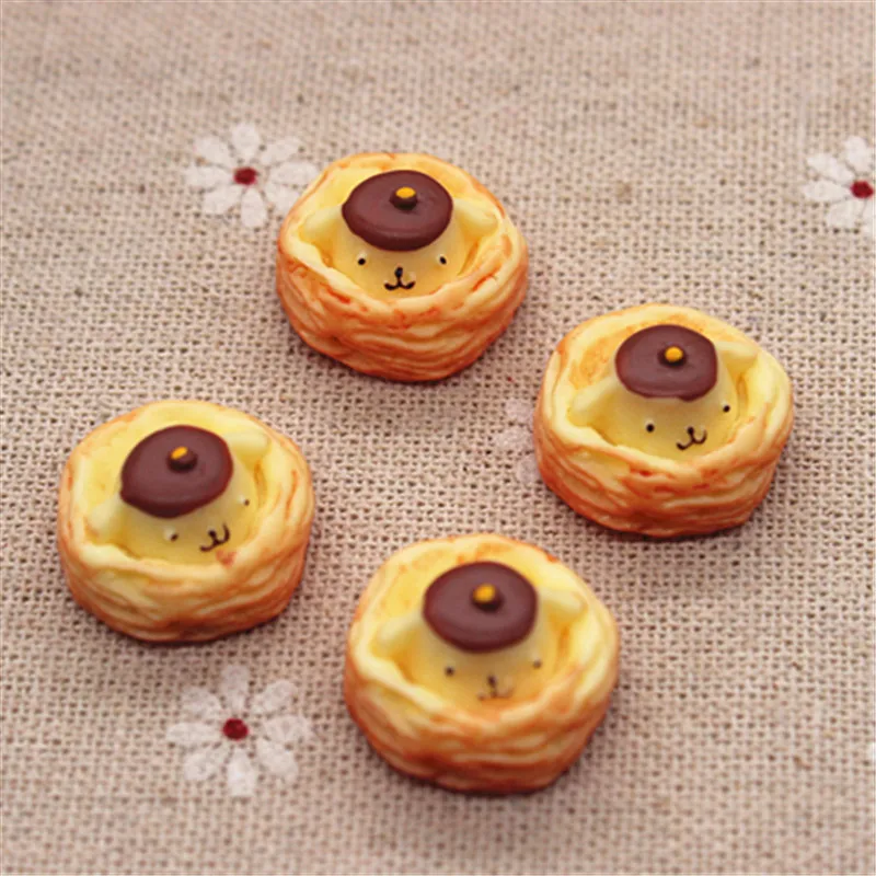 10 шт. милый каучуковый медведь Tart имитация еды с плоским основанием Кабошон DIY