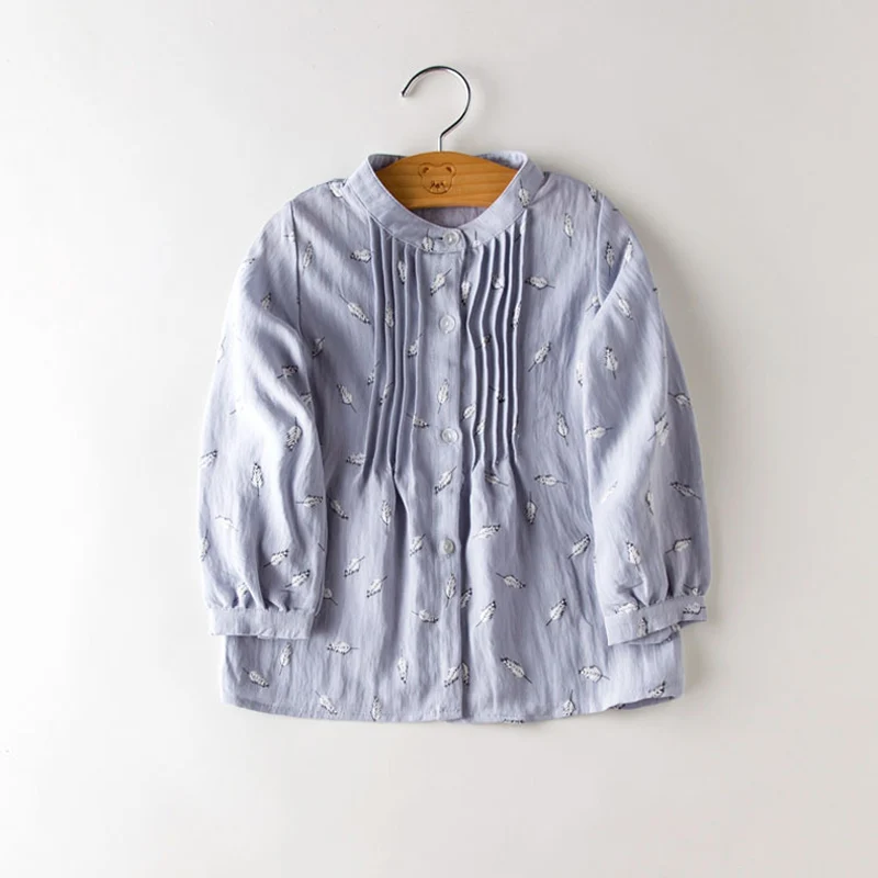 Весенняя детская одежда рубашка с длинным рукавом для маленьких девочек блузка