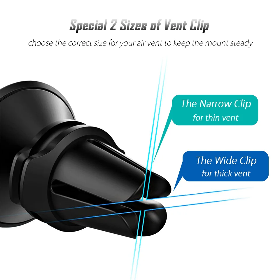 Magnet Phone Holder in Car Mount 360 Degree Rotation Magnetic Cell Phone Stand Cradle Air Outlet Cellphone Car Holder with Clamp