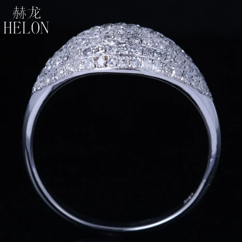 Женское кольцо с натуральными бриллиантами HELON Solid 14k (AU585) белое золото 0.6ct|Кольца|