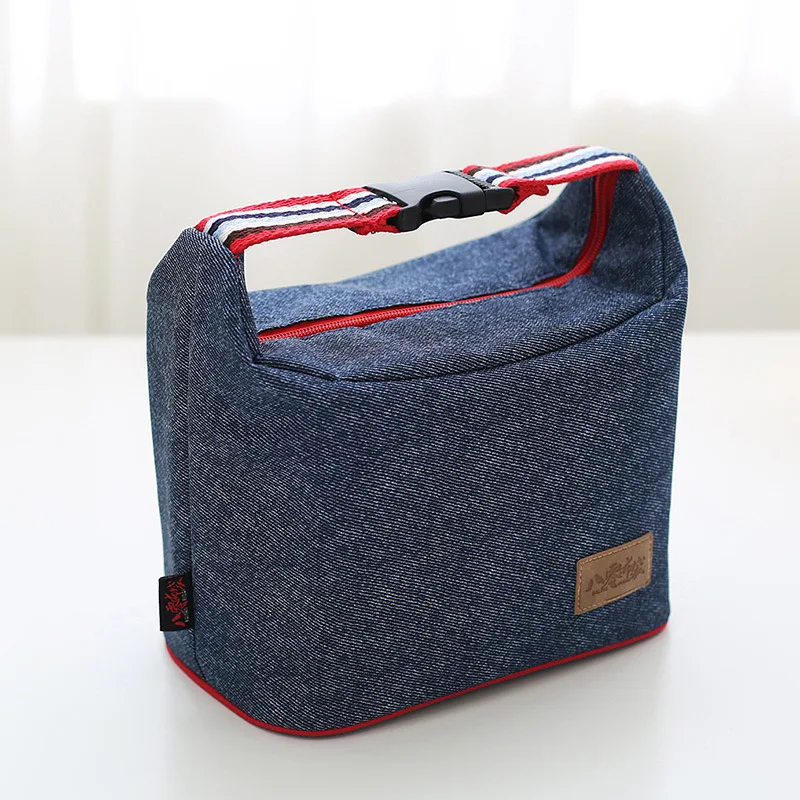 New Fashion Portable Denim lunch Bag Thermal Food Insulated bag casual Picnic Bag for Women kids Men Cooler thermo Lunch Box