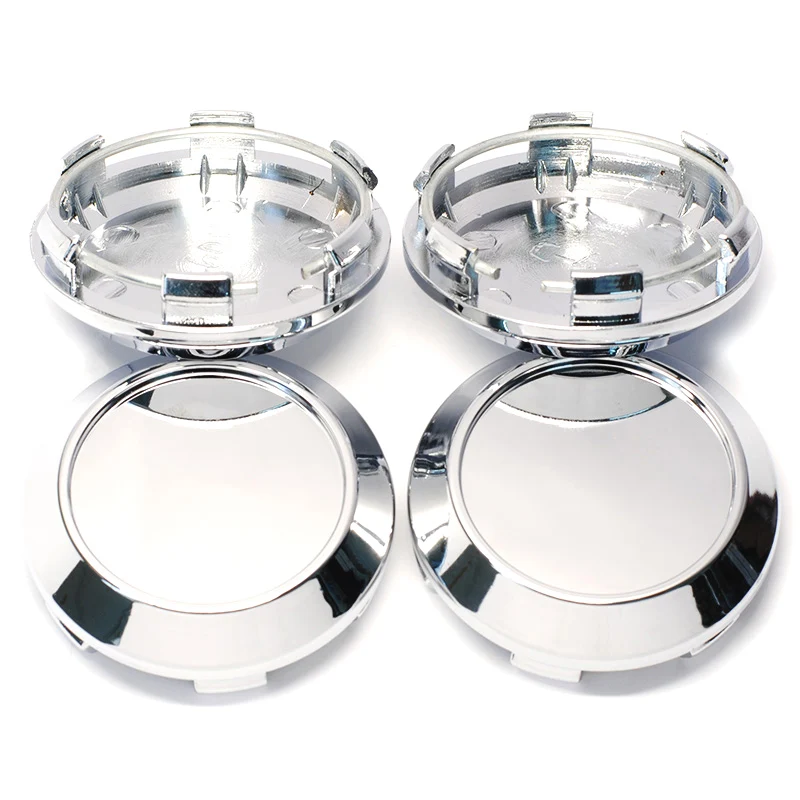 4Pcs/lot 60mm ABS Chrome Auto Car Wheel Center Hub Caps Cover Hubcaps Rim Automobile Dust Cover Fit 42mm Car Logo Emblem Badge