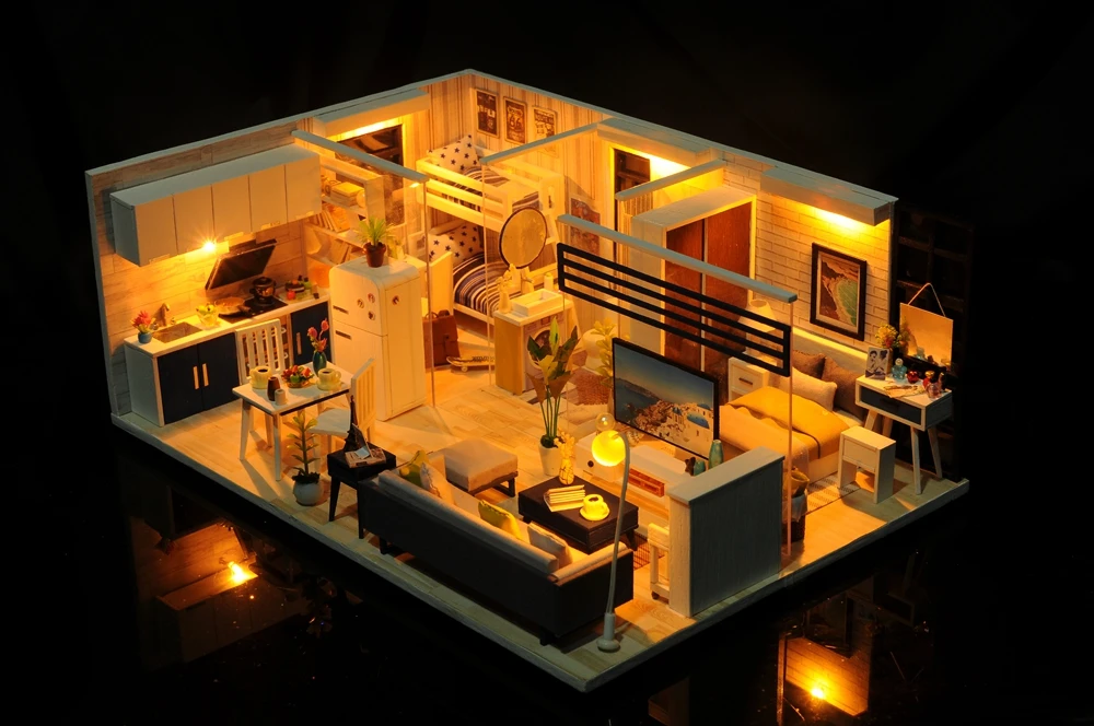 Кукольный дом ручной работы мебель Miniatura Diy кукольные домики миниатюрный кукольный домик деревянные игрушки для детей Взрослые подарок на день рождения