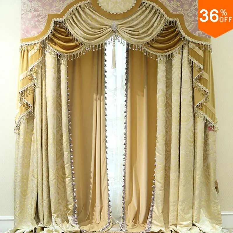 Красивые золотые жалюзи С Балдахинами классические шторы для окон экстремальные