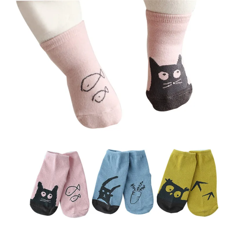 Новые модные детские носки для новорожденных милые Асимметричные нескользящие