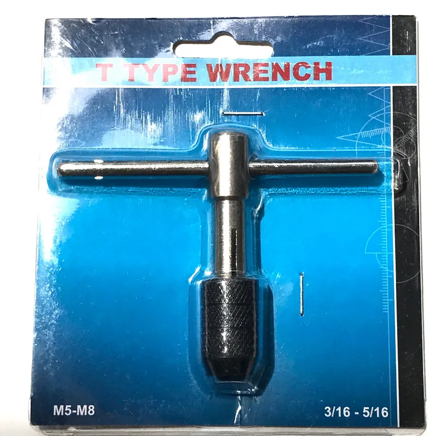 

Free shipping of 1pc simple Tap wrench M3-M6/M5-M8/M6-M12 T-Handle Ratchet Ratcheting Tap Wrench tool Chuck Type M3-M8