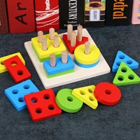 3d puzzles wooden stacking toys for toddlers montessori materials geometry puzzle educational toys for baby sorting nesting toy