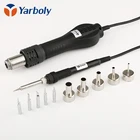Ручка паяльника для HAKKO 936 907 + 5, наконечник железа + Тепловая пушка, ручка пистолета для распайки горячим воздухом для 858 8858D 878A 878 + 5 насадок