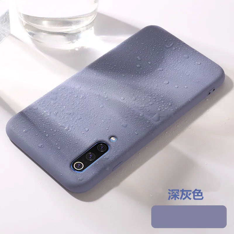 Чехол из жидкого силикона для Xiaomi 9 9SE 8 8SE 8Lite 6X Mix3 Mix2S Redmi GO Note 7Pro с шелковистым матовым покрытием на задней стороне.