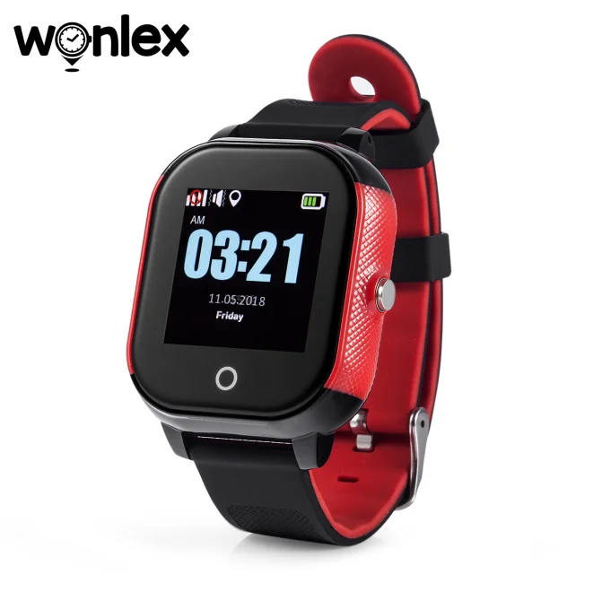 GW700S-Black-Red Wonlex GW700S водонепроницаемый IP67 Детские умные gps часы с gps/LBS/WiFi камерой SOS телефон вызова дети слежения часы для Android iSO - Цвет: GW700S-Black-Red