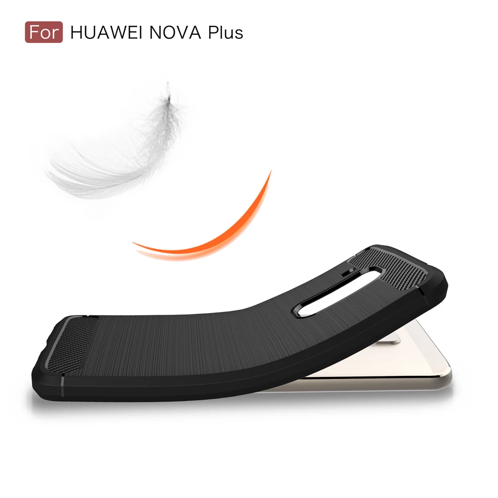 Для Huawei Nova Plus Телефон Случаях Роскошные Матовый Углеродного Волокна Case Обложка