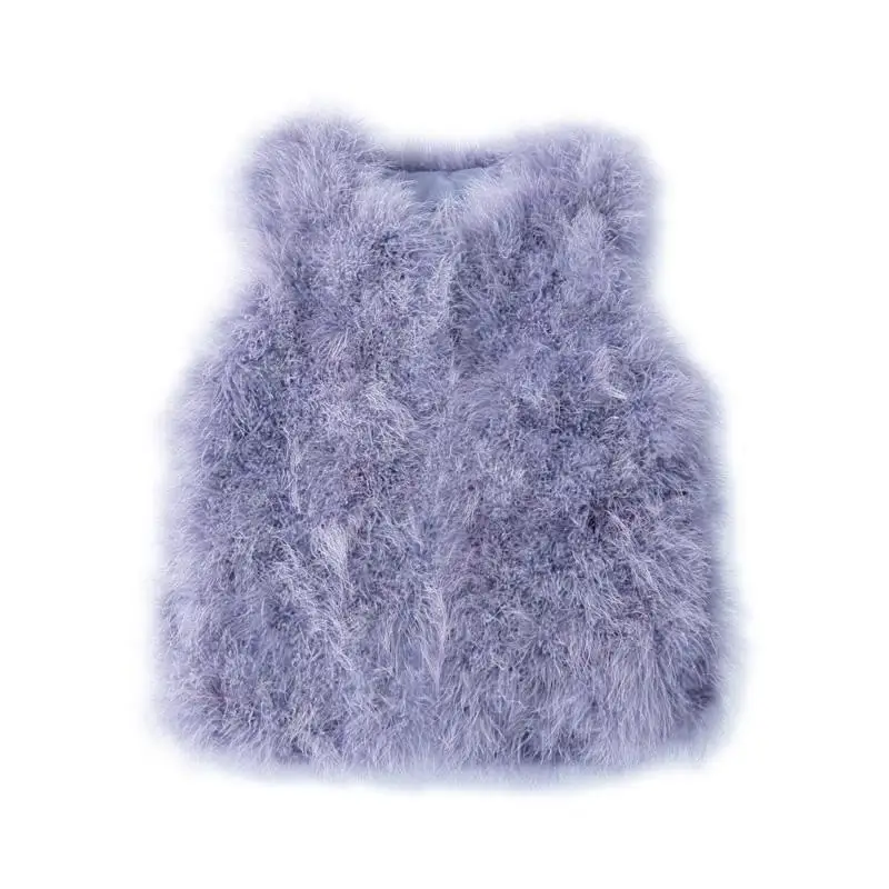 Light grey Много цветов, модное сексуальное женское Шерстяное Пальто из страусиной шерсти с мехом индейки, Короткая Меховая куртка - Цвет: Light grey