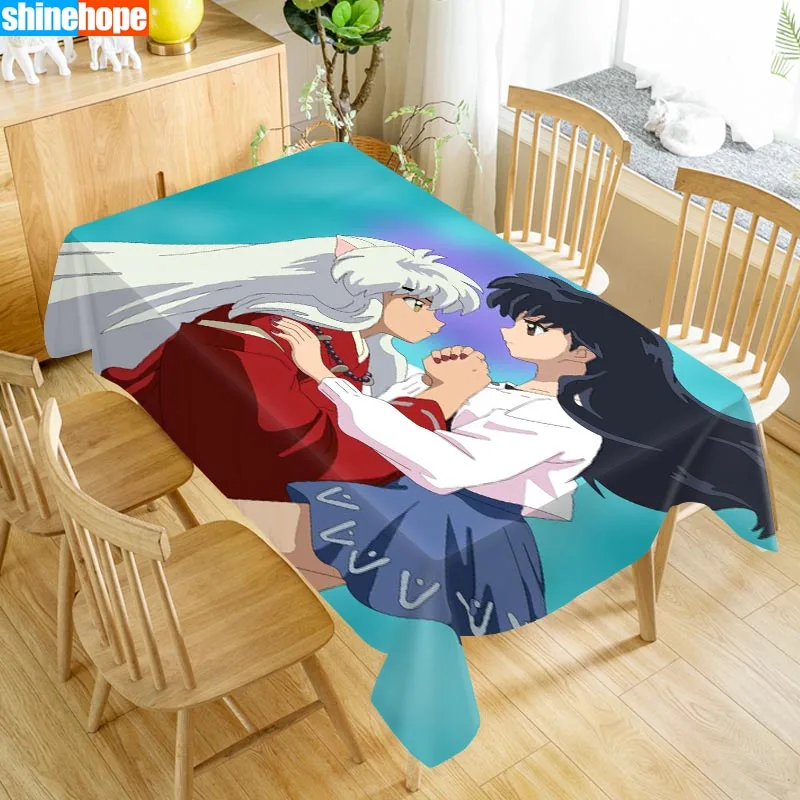 Новое поступление, Заказная скатерть InuYasha, водостойкая ткань Оксфорд, прямоугольная скатерть, вечерние скатерти для дома - Цвет: tablecloths 27