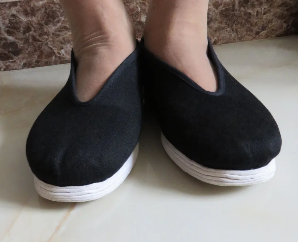 Ботинки ручной работы Тай Чи черные шаолин монахи кунг фу ботинки для упражнений