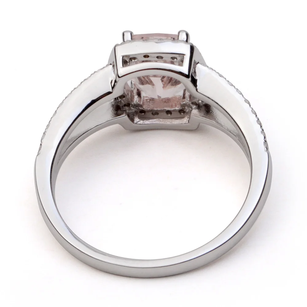 

Leige Jewelry Morganite Engagement Ring Sterling Silver 925 Valentine Rings for Women Cushion Cut Natural Pink Gemstone Jewelry