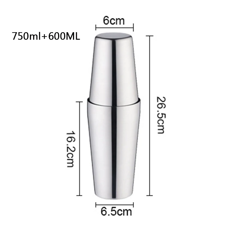 750ml plus 600ML 12 шт./компл. Нержавеющая сталь ликера шейкер для винного бара смеситель набор вино, Мартини Бостон Бармен Коктейль ручной шейкер панели инструментов - Цвет: 750ml plus 600ML