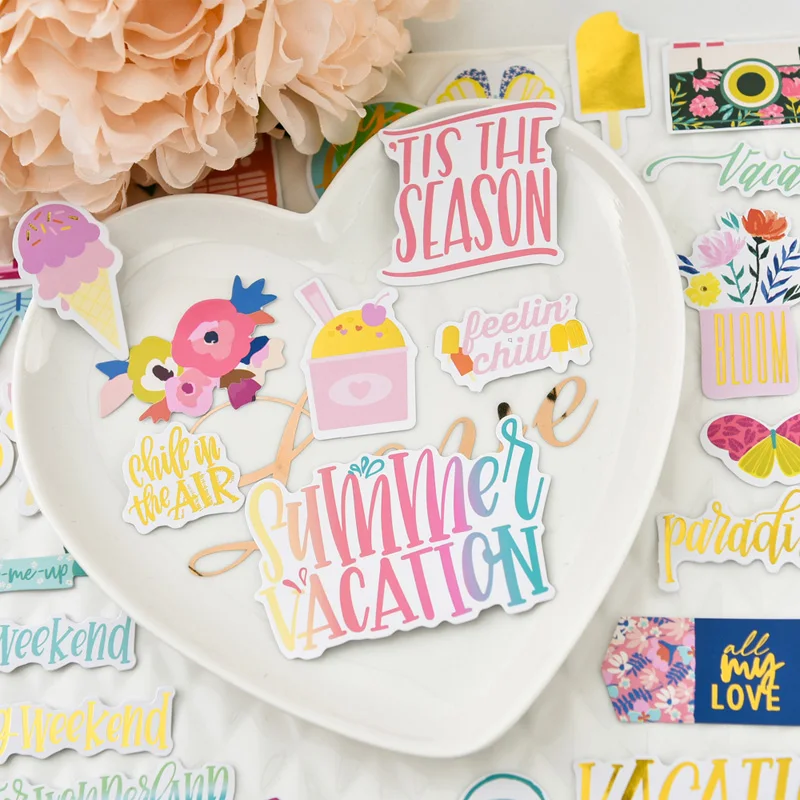 Summer Vacation Colorful Cardstock Die Cuts for DIY scrapbooking/photo album/ Planner Decoration Crafts | Дом и сад