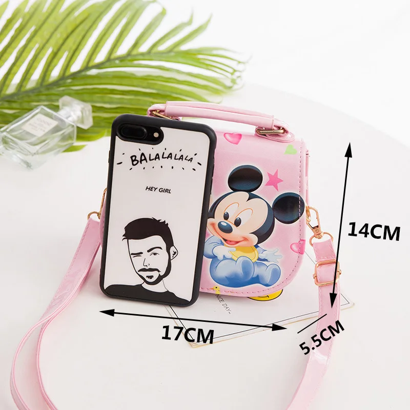 Disney Микки Маус плюшевые рюкзаки для девочек принцесса сумка через плечо монета
