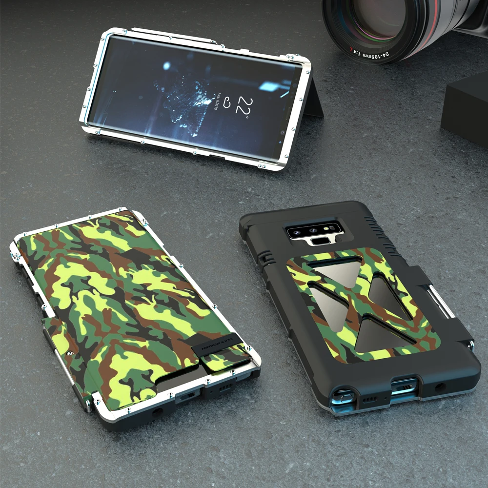 R-JUST чехол для samsung Note 9, Роскошный Металлический Стальной Пластиковый ударопрочный Твердый защитный флип-чехол для телефона samsung Note 9