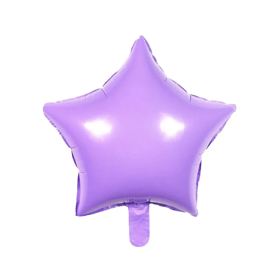 Purple Star 1 шт. 18 дюймов Макарон Цвет Heart& Star шарики из фольги разных форм гелиевый воздух мяч для Одежда для свадьбы, дня рождения украшение шары расходные материалы - Цвет: Purple Star