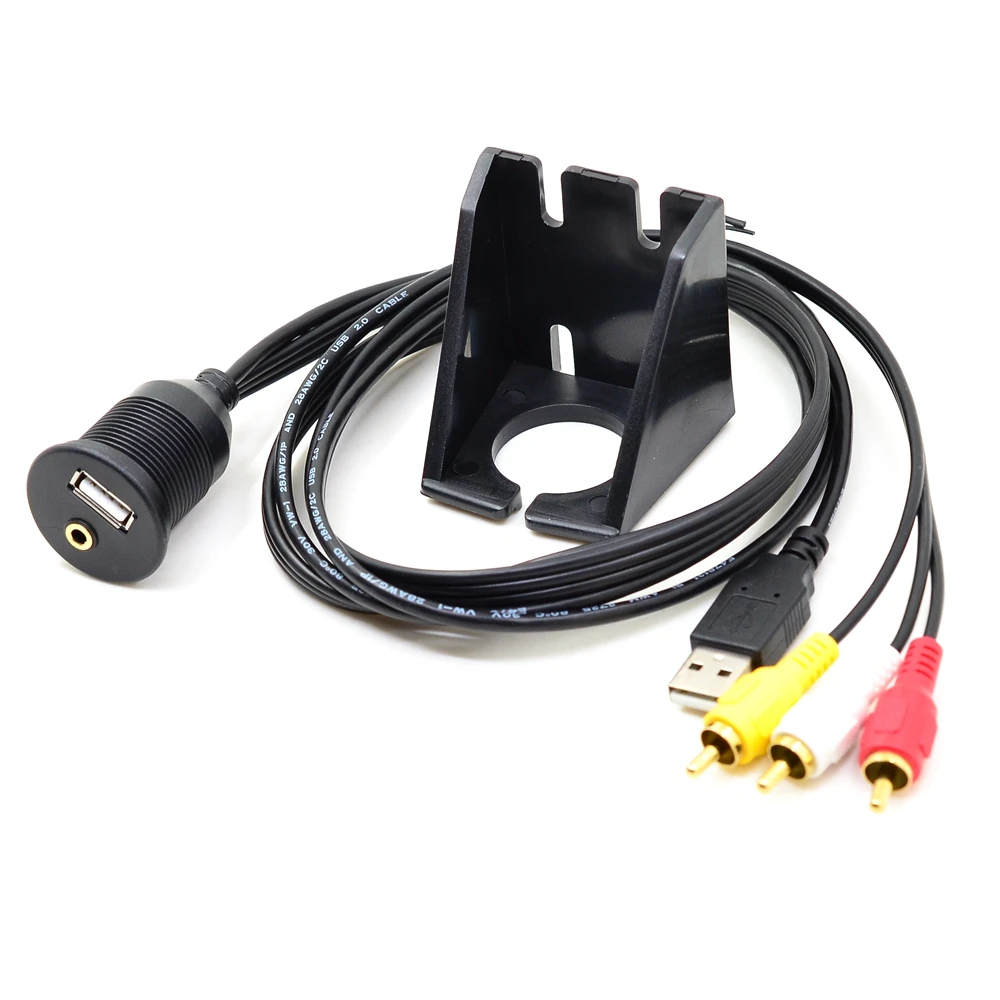 1 м/3 фута USB 2 0 и 3 RCA штекер к USB2.0 5 мм гнездо панель приборной панели Aux
