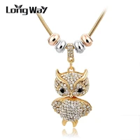 longway statement necklace women crystal owl necklaces pendants gold color silver color snake chain necklace jewelry sne150769