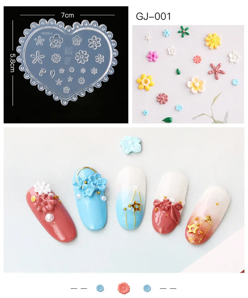 3D силиконовая форма для штамповки ногтей резьба по ногтям штамповочная пластина