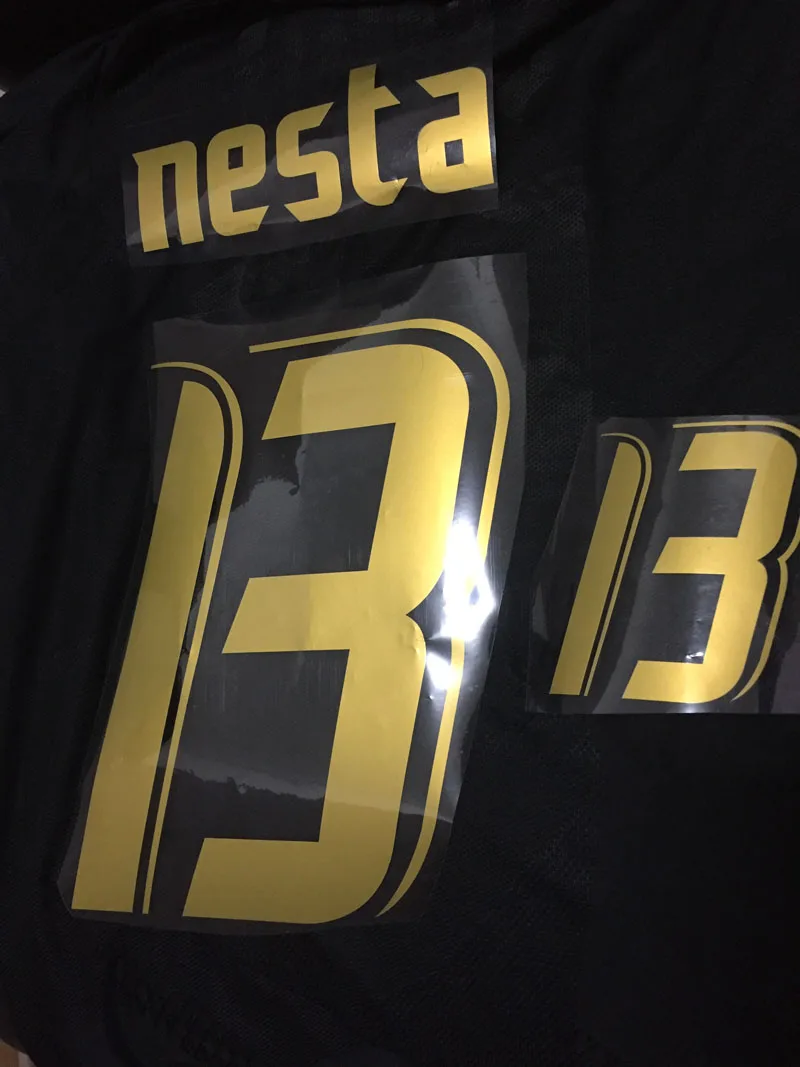 2006 Италия золотые наименования № 13 на юанях Totti Cannavaro Nameset печать флокирование