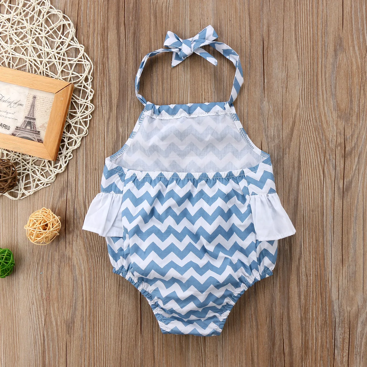 Дети для маленьких девочек Голубая волна рюшами Корректирующие боди женщин