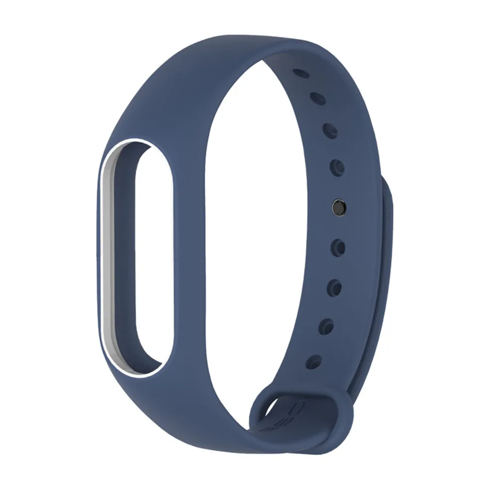 Mi jobs Xiaomi mi Band 2 ремешок браслет силиконовый ремешок смарт-браслет аксессуары ремешок на запястье и защитная пленка для экрана - Цвет: Blue and white