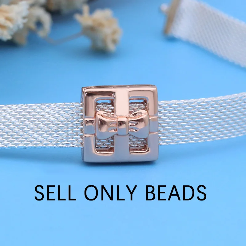 pdl327-ROSE 925 пробы Серебряный вечный Искрящийся зажим подвески, подходит для оригинального Pandora браслет reflexions, подарок для DIY ювелирных бусин - Цвет: pdl327-ROSE