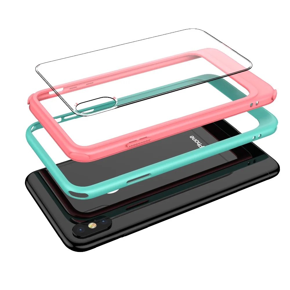 Чехол для iPhone XS Max XR XS X 7 8 Plus, хит цвета, 2 в 1, комбинированный прозрачный акриловый защитный чехол, защитный чехол для iPhone 11 Pro 11 Pro Max