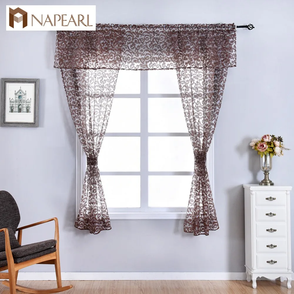 NAPEARL классические цветочные шторы для кухни с кармашком оконные балдахины и