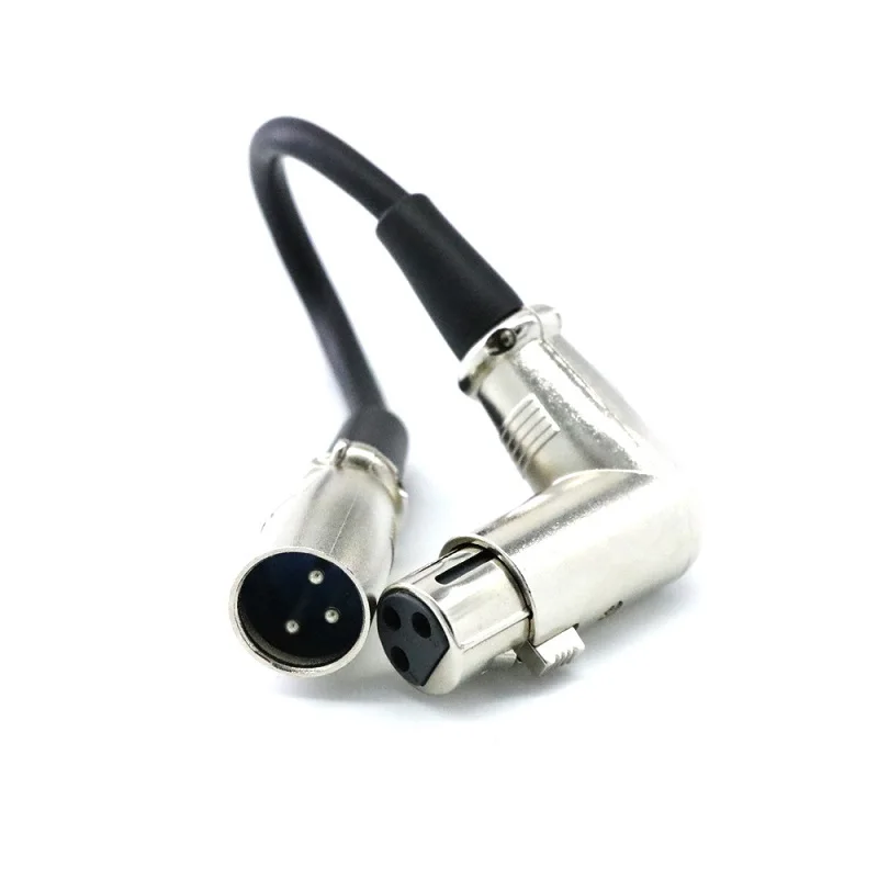3Pin правый угол XLR штекер XLR Женский удлинитель микрофон аудио кабель адаптер для динамиков микрофон микшер - Цвет: 1 PCS
