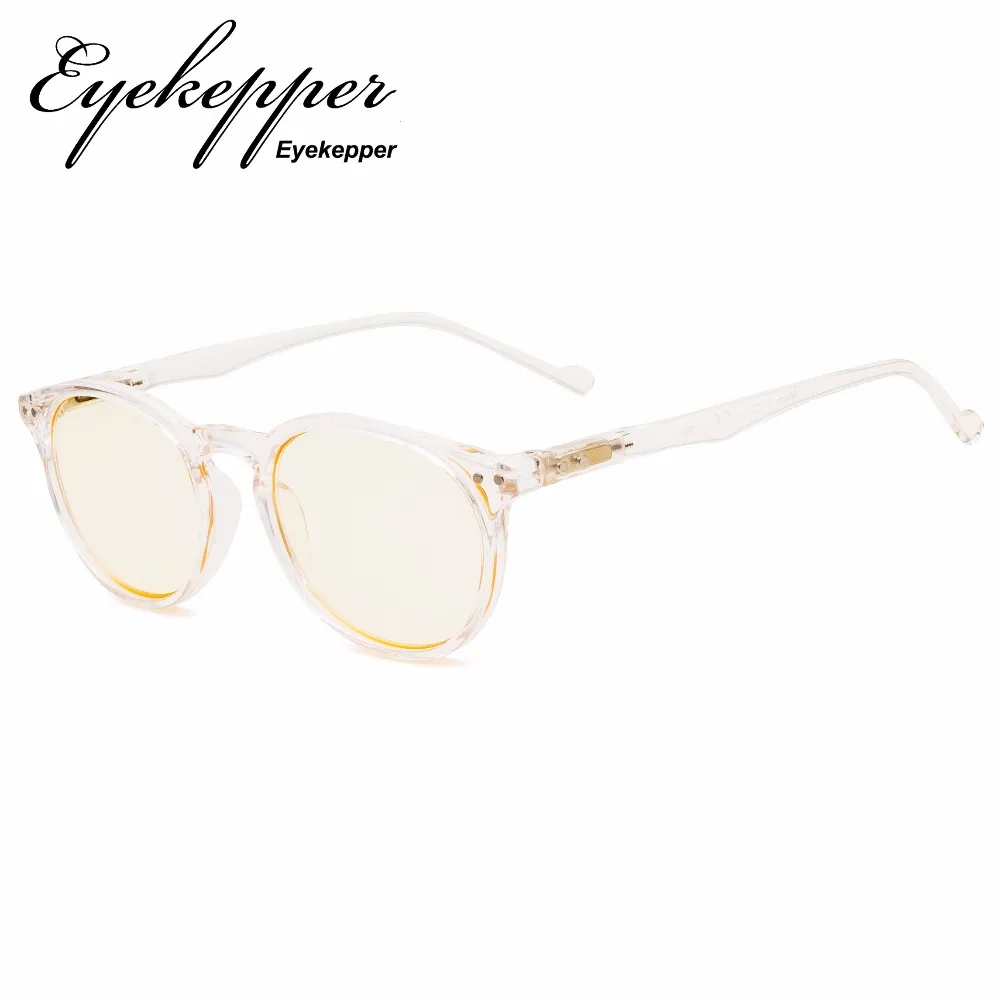 CG071 Eyekepper ретро овальные круглые очки для чтения с защитой от ультрафиолета, антибликовые ридеры, желтые тонированные линзы