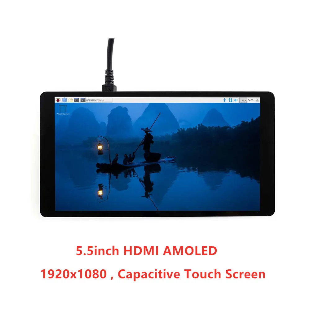 Waveshare 5,5 дюймов HDMI AMOLED, емкостный сенсорный, 1920x1080, поддерживает Raspberry Pi, обычные настольные компьютеры, Windows 10/8. 1/8/7