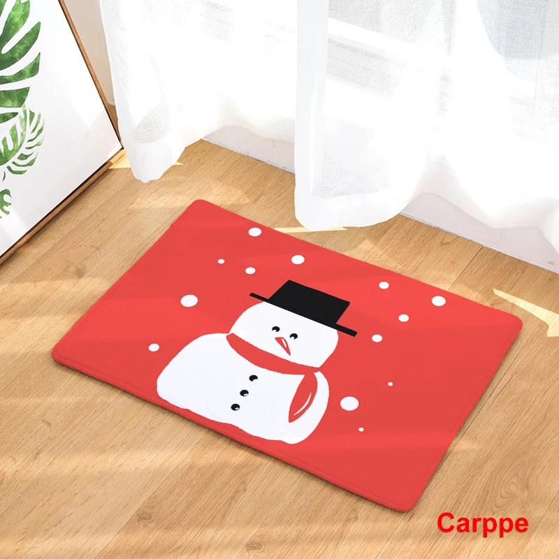 Welcome Floor Mat Christmas Style Printing Flannel Entrance Carpet 40x60cm 50X80CM Kitchen Rug Bathroom Non-Slip Tapete | Дом и сад