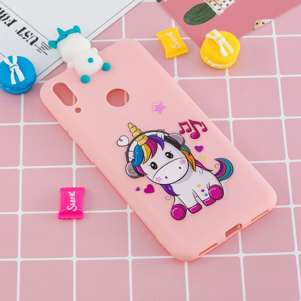 Etui Huawei Y5 Y6 Y7 Y9 Prime Cases 3D Kawaii Panda Unicorn Silicon Cover on for Funda Huawei Y5 Y6 Y7 Y9() Phone Case