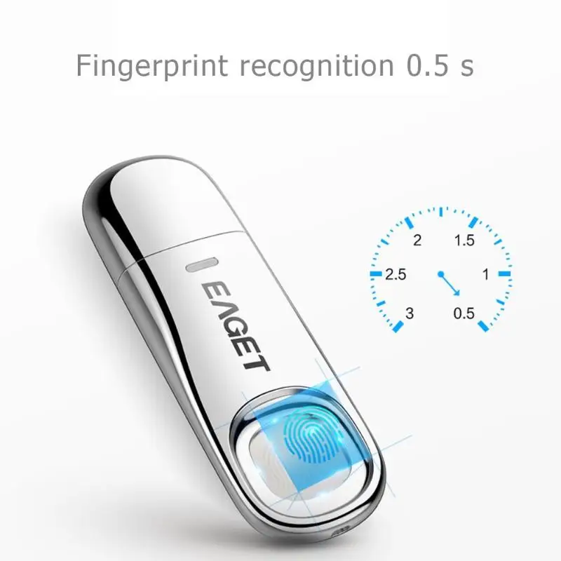 Usb-накопитель EAGET FU60 FU5 32 ГБ/64 ГБ, зашифрованный отпечаток пальца, USB флеш-накопитель, высокая скорость, интеллектуальная безопасность, USB 3,0, флешка, металлический u-диск