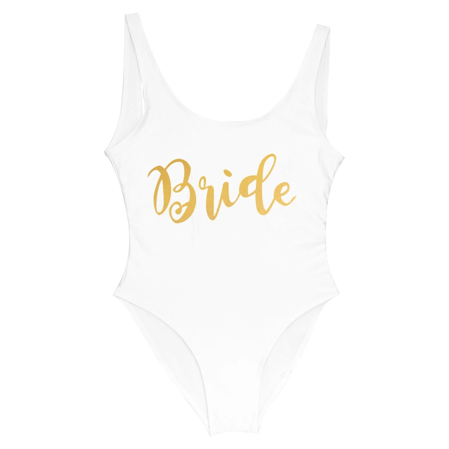 Твердые Купальные костюмы Для женщин Одна деталь купальника надпись «Bride Tribe» спереди и сзади с принтом боди бакалавр бикини Вечеринка весело бра