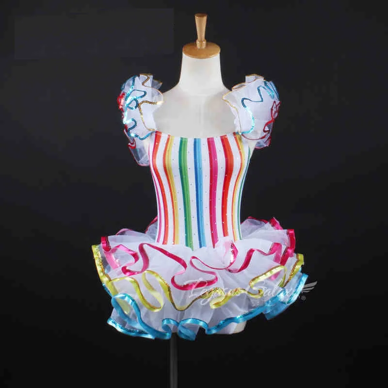 Детская Радужная балетная юбка-пачка в полоску купальник для женщин одежда