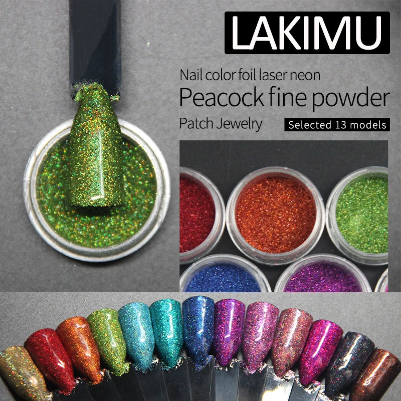 LAKIMU 1 коробка, зеркальные Блестки для ногтей, для ногтей, мерцающая пудра для дизайна ногтей, блеск для маникюра, хромированный пигмент, пылезащитный SL12-20, серия